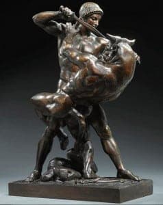 Sculptuur Theseus Antoine-Louis Barye: expertise en taxatie
