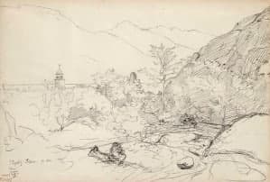 Tekening Jean-Baptiste Corot: gratis taxatie