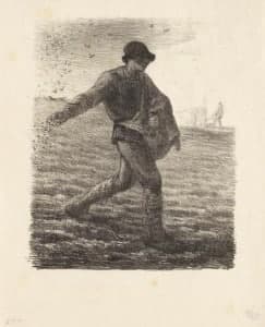 Gravure Lithografie Jean-François Millet : expertise en taxatie
