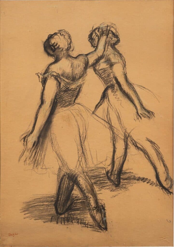 Taxatie Danseuses van Degas houtskool en pastel