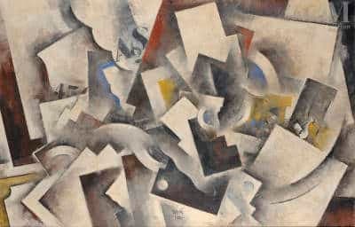 Taxatie van een cubistische compositie op doek van Robert Marc (1943-1993)