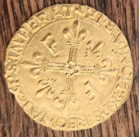 Taxatie van de prijs van een gouden Écu met de zon van François I, met vermelding van de plaats van slaan en het type