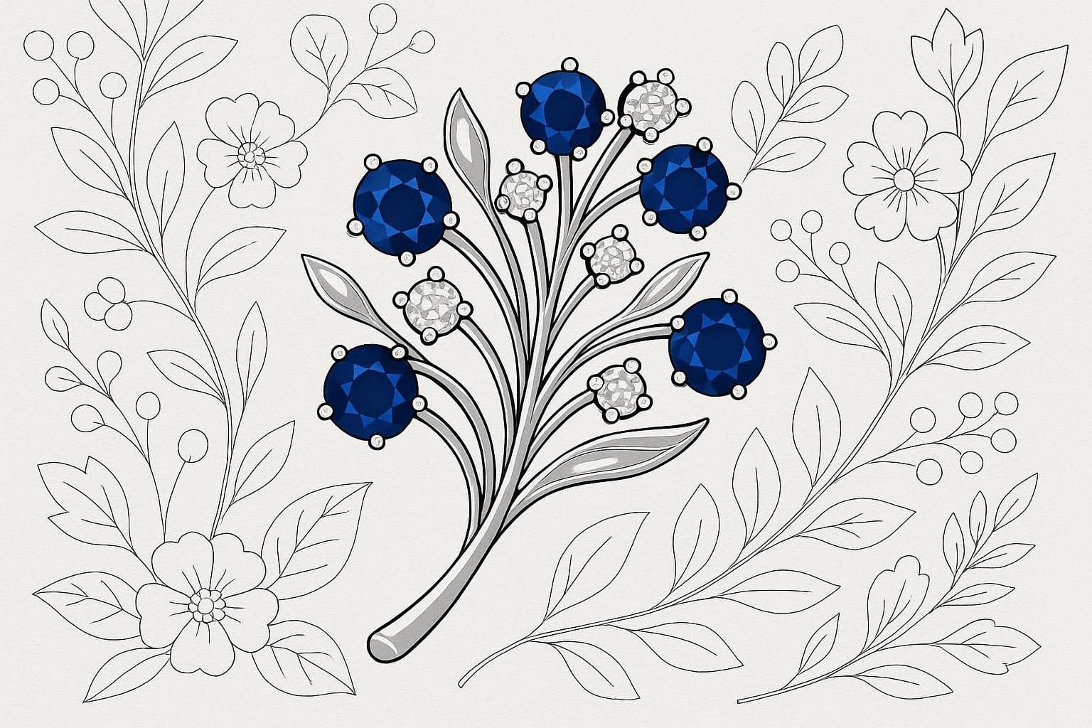 Saffier broche