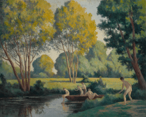 Schilderij Baden Maximilien Luce: expertise en taxatie Schilderij Baden Maximilien Luce: expertise en taxatie