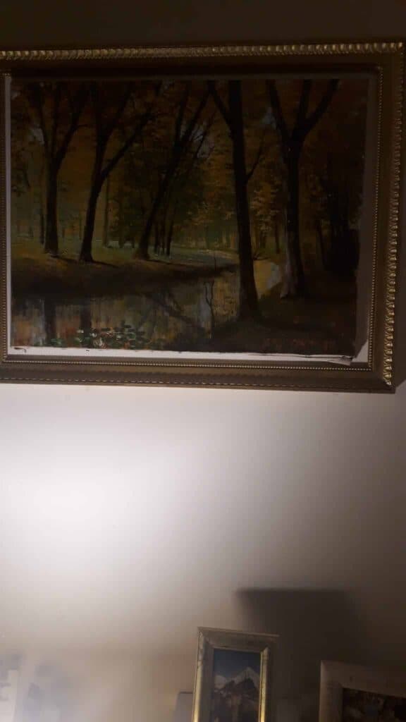 Taxatie van de prijs voor het schilderij van Guy Moreau: Onderhout met rivier Taxatie van de prijs voor het schilderij van Guy Moreau: Onderhout met rivier