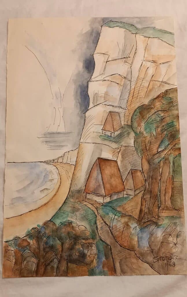 Taxatie prijs van de tekening van een klif door Marcel Gromaire Taxatie prijs van de tekening van een klif door Marcel Gromaire