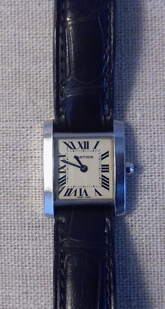 Taxatie van het Cartier Tank Française horloge met metalen band, damesmodel Taxatie van het Cartier Tank Française horloge met metalen band, damesmodel