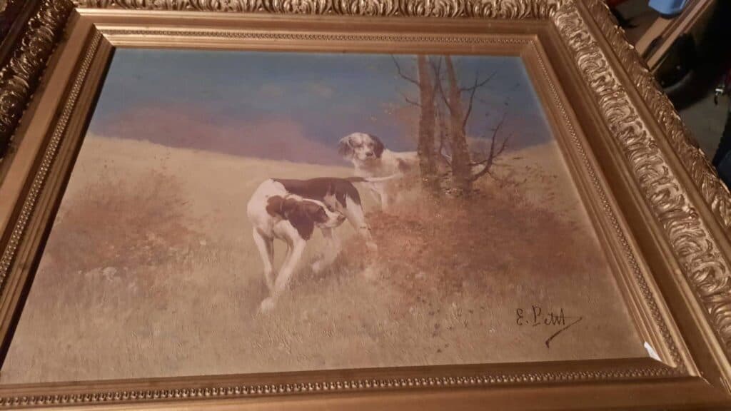 “Taxatie schilderij van EUGENE PETIT: Twee honden” “Taxatie schilderij van EUGENE PETIT: Twee honden”