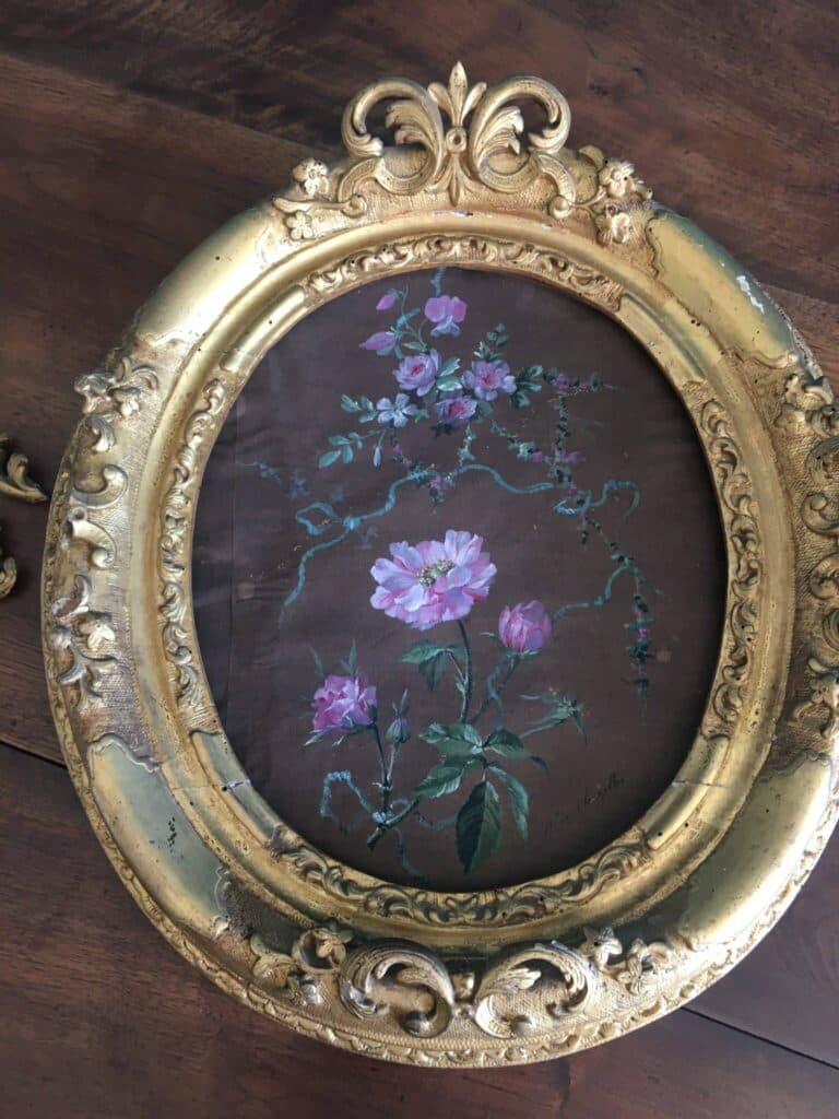 Taxatie oud schilderij van P de Chazelles – Bloemen schilderij Taxatie oud schilderij van P de Chazelles – Bloemen schilderij