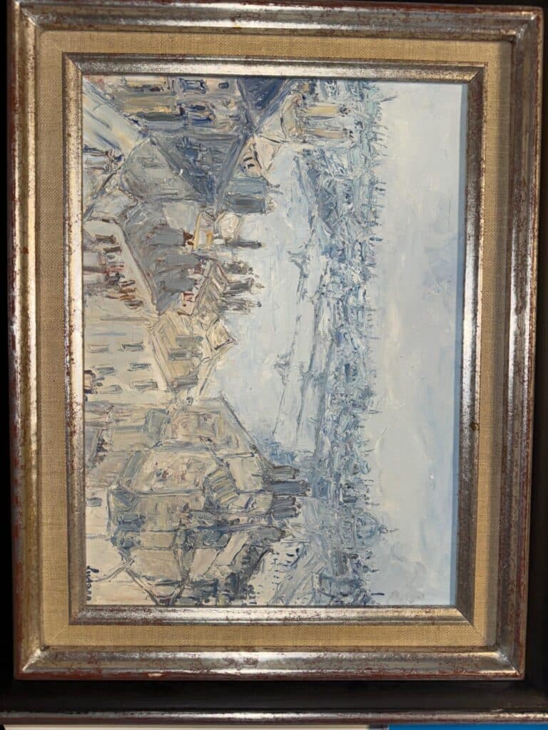Taxatie artistiek: “Uitzicht op de daken van Lyon” door Jean Fusaro, een werk uit 1983 Taxatie artistiek: “Uitzicht op de daken van Lyon” door Jean Fusaro, een werk uit 1983