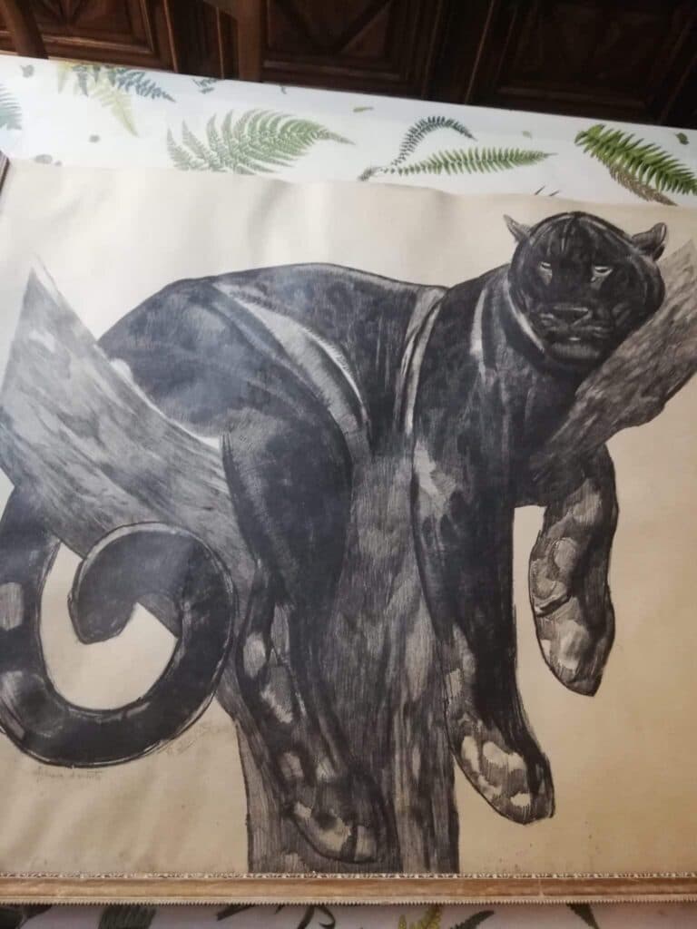 Taxatie van de waarde van de lithografie “Zwarte Panter” Taxatie van de waarde van de lithografie “Zwarte Panter”