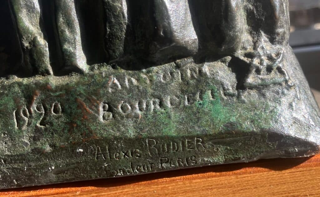 Taxatie van de waarde van het bronzen beeld van 67 cm, gemaakt door Antoine Bourdelle in 1920, vervaardigd door de gieterij Rudier.