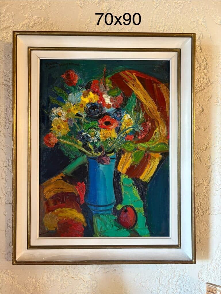 Taxatie van de Waarde van het Bloemstuk van Pierre Ambrogiani Met Afmetingen van 70x90cm Taxatie van de Waarde van het Bloemstuk van Pierre Ambrogiani Met Afmetingen van 70x90cm