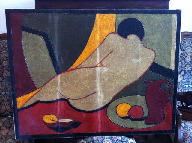 Taxatie van het schilderij NU “ASIAN” door de kunstenaar Stéphane GISCLARD uit 1990
