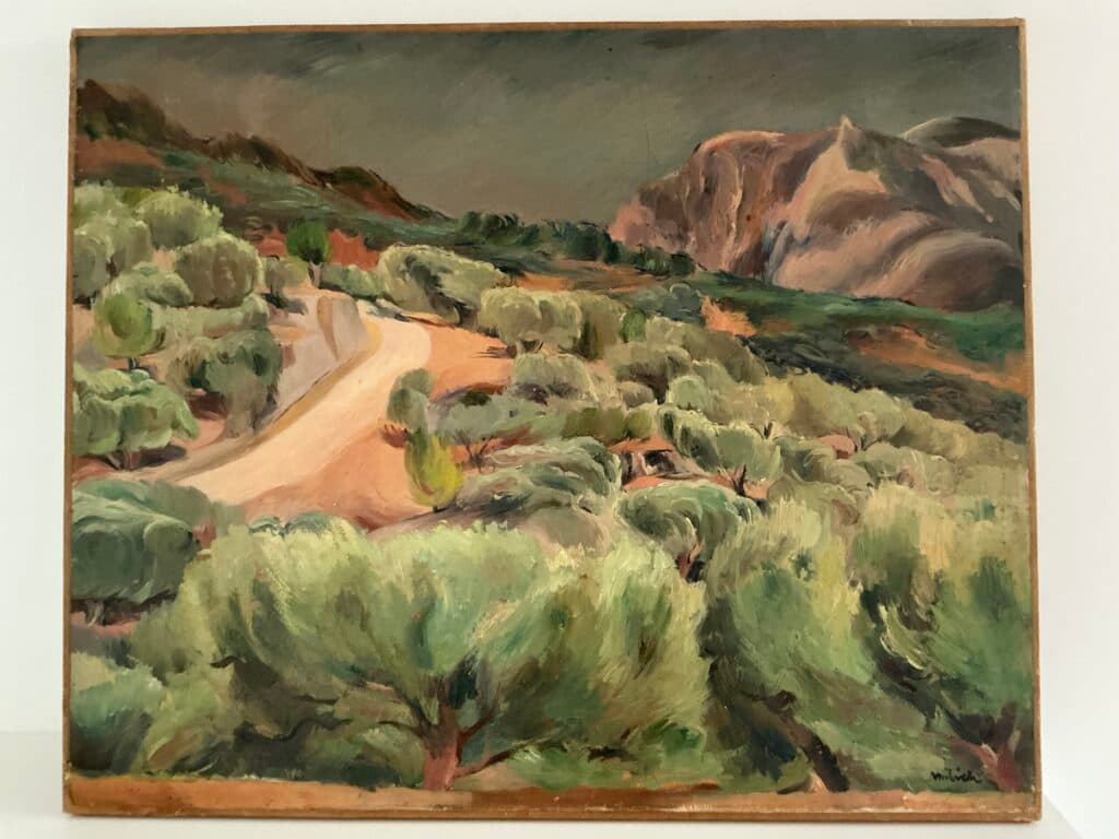 “Taxatie van het werk ‘Pad tussen de olijven’ van Adolph Milich, olieverfschilderij met afmetingen 74×60 cm, daterend uit 1934” “Taxatie van het werk ‘Pad tussen de olijven’ van Adolph Milich, olieverfschilderij met afmetingen 74×60 cm, daterend uit 1934”
