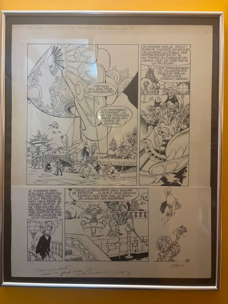 Taxatie voor het originele blad “Olivier Rameau De trompet van de stilte”, specifiek pagina 13, gesigneerd door Dany in 1986