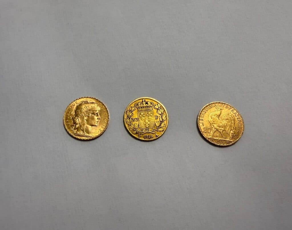 Taxatie van een collectie gouden munten uit 1818, 1906 en 1910 Taxatie van een collectie gouden munten uit 1818, 1906 en 1910