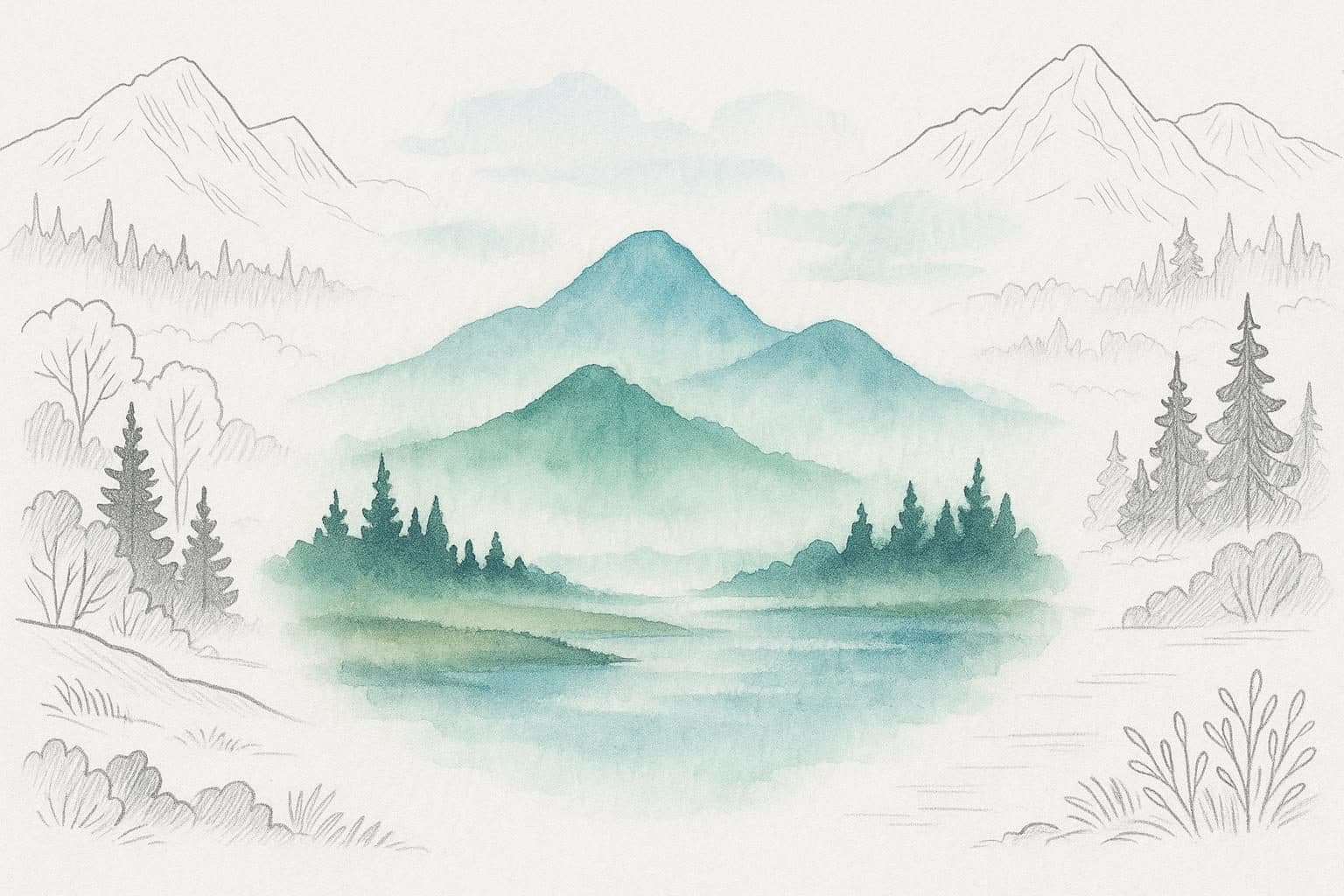 Aquareltekening Aquareltekening